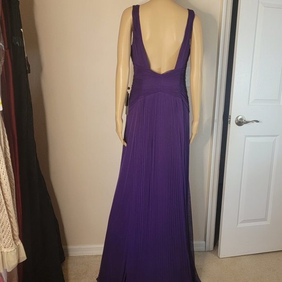 NWT Sue Wong A-line Long Gown in Purple - Picture 5 of 6